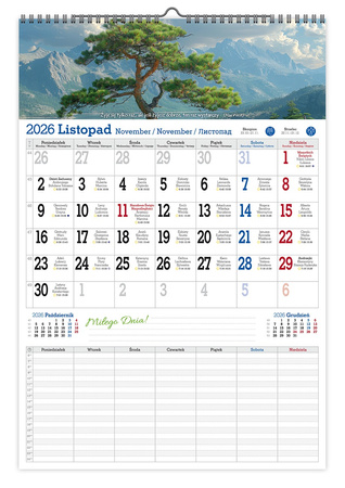 Manager na rok szkolny 2025/2026 z planem tygodniowym 16 miesięczny A3 V7