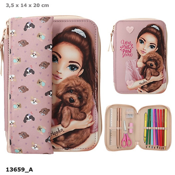 Piórnik DUO z wyposażeniem jednokomorowy + saszetka Top Model Doggy 13659A