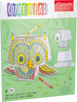 Sowa cube head złóż i pokoloruj