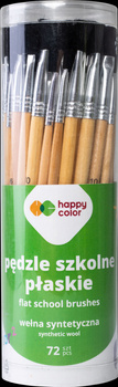 Pędzle szkolne płaskie syntetyczne 2/6/10 Happy Color mix 72 szt.