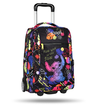 Plecak młodzieżowy na kółkach Disney Black Compact Stitch