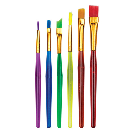 Zestaw artystycznych pędzli plastikowych 6 szt.