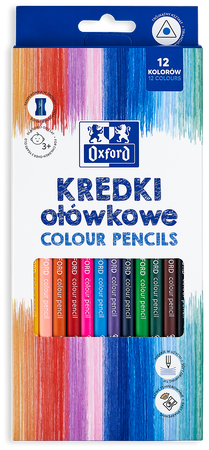 Kredki ołówkowe Oxford Regular z temperówką 12 kolorów