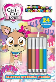 Kolorowe spotkania piesków. Chi Chi love. Numerkowe kolorowanki