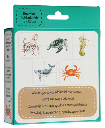 Puzzle 4 elementowe Zwierzęta wodne
