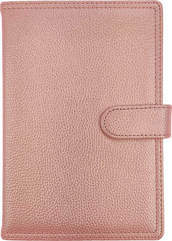 Kalendarz 2026 A5 dzienny z zapięciem hologram pudrowy