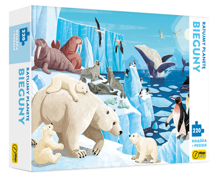 Książka i puzzle Ratujmy planetę bieguny 220 elementów