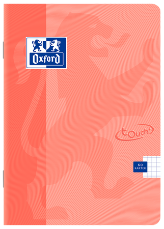 Paczka Zeszyt A4 60k kratka Oxford touch pastel koralowy pakiet 5 sztuk