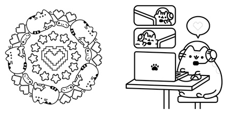 Pusheen. Słodka kolorowanka. Koloruj i zgaduj z kotką Pusheen