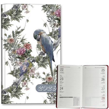 Kalendarz 2026 A6 tygodniowy Papugi Boho