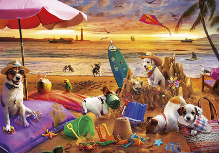 Puzzle 1000 Psy na plaży 113416