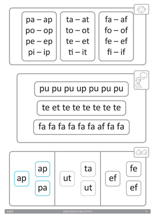 Moje dziecko nie czyta Ćwiczenia do nauki czytania Zeszyt 3