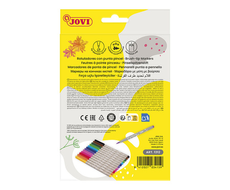 Flamastry Brush z pędzelkowatą końcówką 12 kolorów