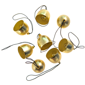Dzwonki metalowe Vintage złote 2,6cm  8szt.