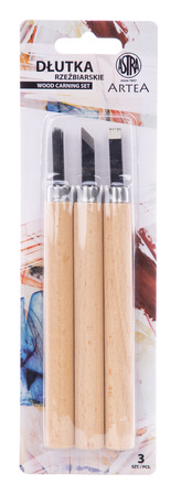 Zestaw dłut do rzeźbienia w drewnie 3 sztuki