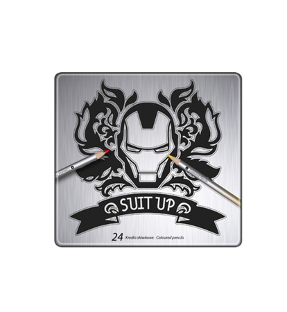 Kredki ołówkowe okrągłe Disney 100 24 kolory metalowe pudełko