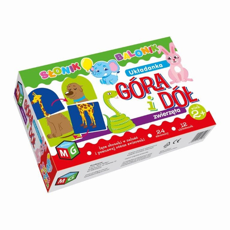 Układanka Góra i dół zwierzęta Słonik Balonik