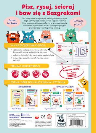 Litery i wyrazy. Ćwiczenia. Nauka pisania. Bazgraki