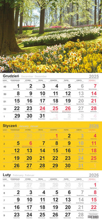 Kalendarz 2026 trójdzielny Las