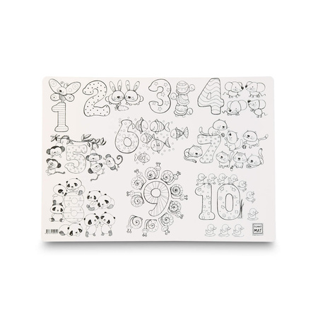 Biała mata Strigo Funny Mat Liczby 48x33.5 cm