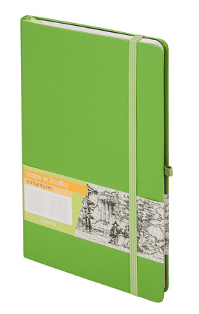 Notes romantyzm A5 kratka zielony logo