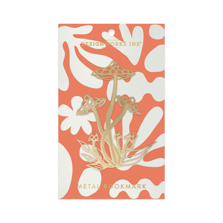 Zakładka do książek metalowa duża Grzyby