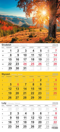 Kalendarz 2026 trójdzielny