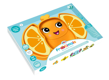 Talerzyk silikonowy Frootimals orangiefly anty-poślizgowy