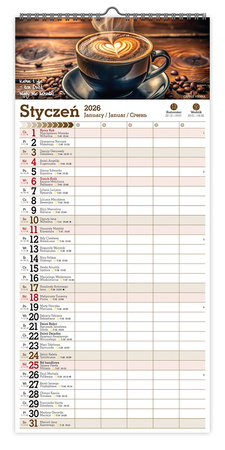 Kalendarz 2026 ścienny paskowy szeroki Office Manager KPS V2