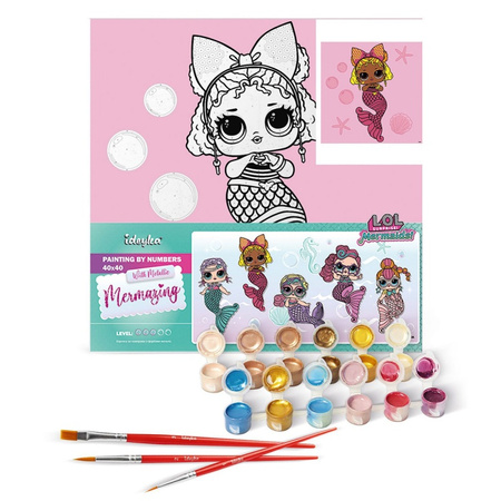 Malowanie po numerach IDEYKA 40x40cm L.O.L. Surprise! Mermaids Queen