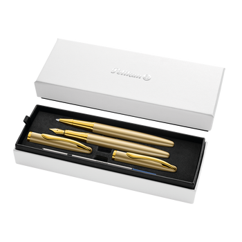 Pióro wieczne Pelikan +pióro kulkowe Jazz Noble Elegance Gold