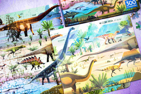 Książka i puzzle Dinozaury 300 elementów