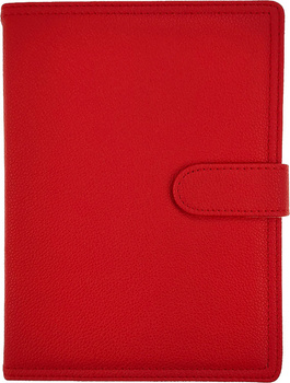 Kalendarz 2026 B5 dzienny z zapięciem ekoskóra czerwony