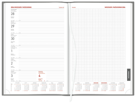 Kalendarz 2026 A4 tygodniowy z notesem Aluminium Standard czarny