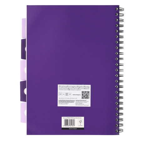 Kołozeszyt Strigo A4 Project Book Jungla fioletowy kratka