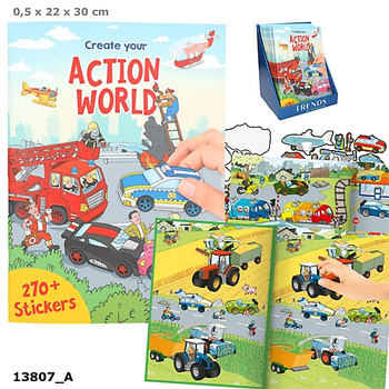 Zestaw kreatywny z naklejkami Action World 13807A