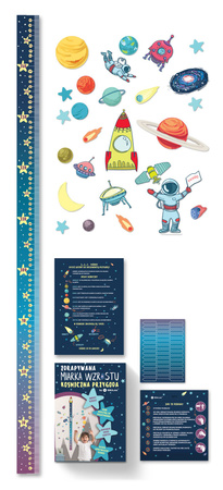 Miarka wzrostu zdrapka dla chłopców kosmiczna przygoda