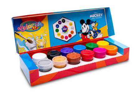 Farby plakatowe mix 20 ml Colorino Kids 12 kolorów Mickey