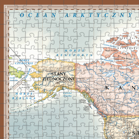 Puzzle 2000 Świat polityczny mapa stylizowana 1:42 000 000