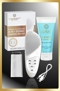 Szczoteczka do twarzy LUMINEO SONIC perłowa + żel do twarzy