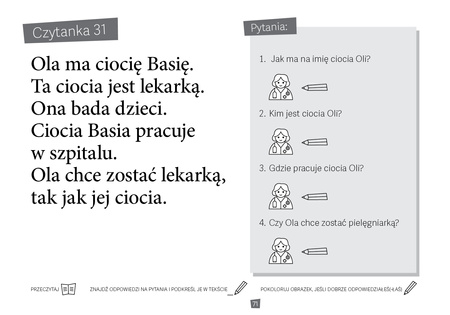 Czytam i odpowiadam na pytania Kolejne czytanki Ćwiczenia w czytaniu ze zrozumieniem