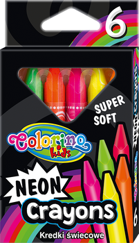Kredki świecowe neonowe trójkątne Colorino Kids 6 kolorów