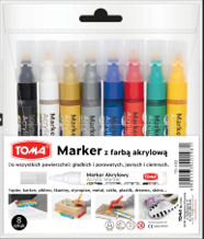 Marker akrylowy 8 kolorów