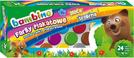 Farby plakatowe Bambino 24 kolory 10 ml