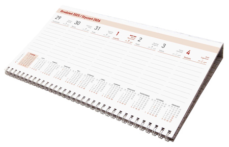 Kalendarz 2026 leżący na podstawce