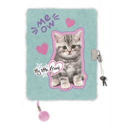 Pamiętnik A5 Włochacz z kłódką My Little Friend Mint Kitty 96 k.