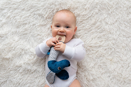 Jamiś piszczek z gryzakiem granatowy