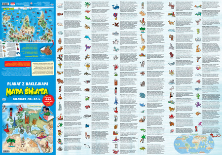 Plakat z naklejkami Mapa Świata