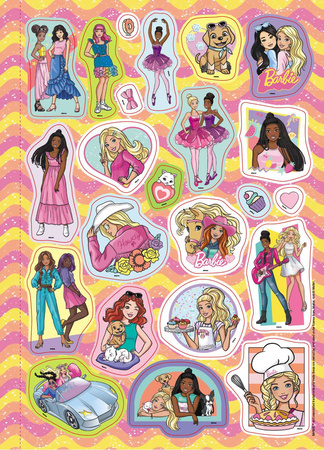 Barbie Mega kolorowanka brokatowe naklejki KOLB-1101