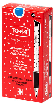 Paczka długopis automatyczny S-fine niebieski 20 szt.